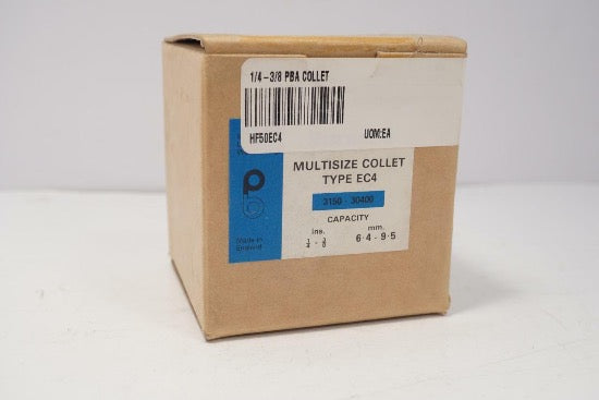New Old Stock Pratt Burnerd EC4 MultiSize Lathe Chuck Collet. 1/4"-3/8". 6.4-9.5mm. UK - Cardon Tools