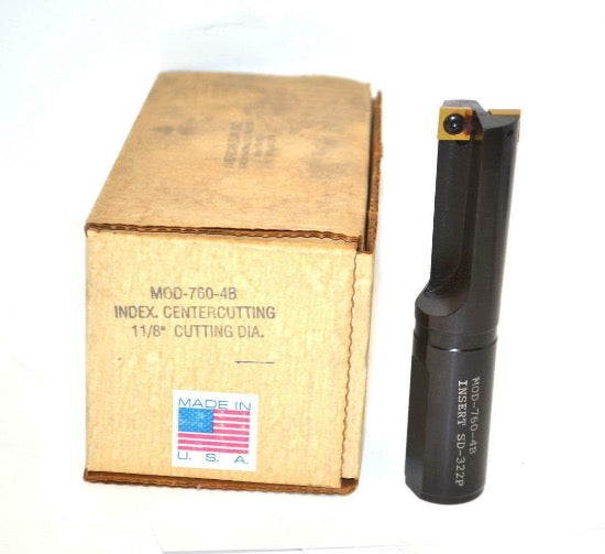 AMERICAN SUN X-Long 1-1/8" Indexable Center Cutting End Mill 760-4B USA made - Cardon Tools
