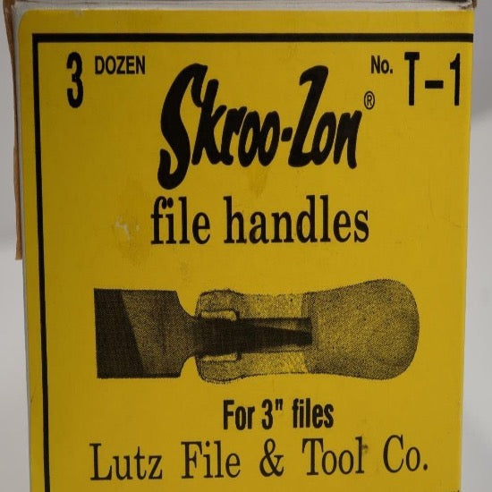                 6 Lutz USA Made T-1 Skroo-Zon Birch Wood File Handles for 3" Files