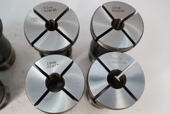 New Old Stock  10pc Metric Collet Set for Meuser Germany  250mm Lathe - Cardon Tools