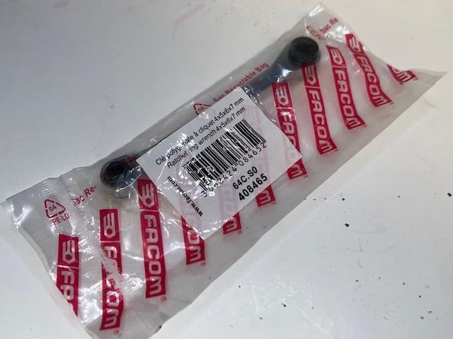 Facom 64C.S0 Cuatro 4 Sizes in One Reversible Ratcheting Wrench 4, 5, 6, 7mm - Cardon Tools