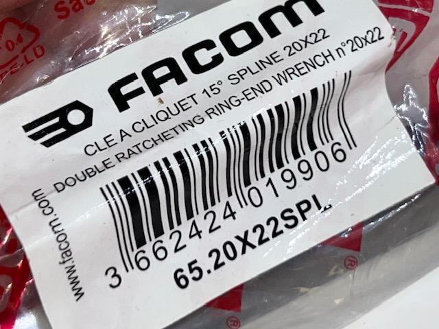 Facom 4pc Spline Ratcheting Double Box Wrench Set 20x22,24x28,26x30,32x36 - Cardon Tools