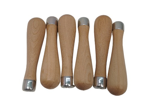 6 New Lutz USA Made T-2 Skroo-Zon Birch Wood File Handle for 4" Files 