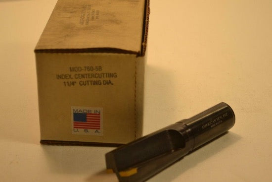 AMERICAN SUN USA X-LONG Indexable X-Long 1-1/4" Center-cutting End Mill 1" Shank 760-5B - Cardon Tools