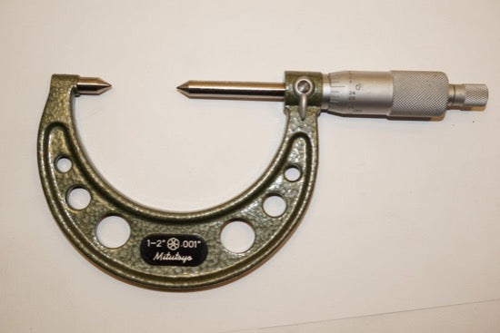 NOS Mitutoyo Japan 1-2" 60 Degree Carbide Point Micrometer. 112-382 .001" GRAD 