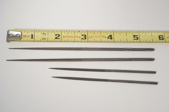 4pc Vallorbe-Grobet Swiss Made Jewellers File Set Round Triangle. Cut #4, #6