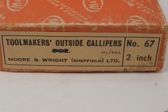 New Old Stock BEAUTIFUL Moore & Wright UK MICRO 2" Toolmakers Machined Round Leg Caliper - Cardon Tools