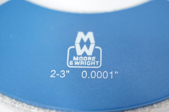 Moore & Wright 2-3" Micrometer. .0001" Grad. Carbide Faces Includes Standard - Cardon Tools