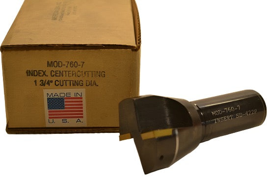 AMERICAN SUN USA made  760-7 Indexable 1-3/4" Center Cutting End Mill 1" Shank - Cardon Tools