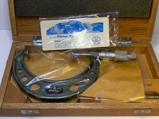 New Old Stock Mitutoyo 3-4" Disc Gear Tooth & Flange Micrometer. .001" Grad. 123-128 Japan - Cardon Tools