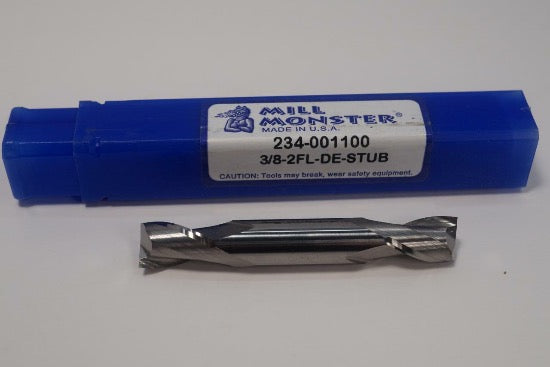 Mill Monster 3/8"-2FL Solid Carbide Double Ended End Mill. USA MADE - Cardon Tools