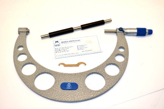 MOORE & WRIGHT MW210-041 Micrometer 7-8" 0.0001", Carbide + Standard - Cardon Tools