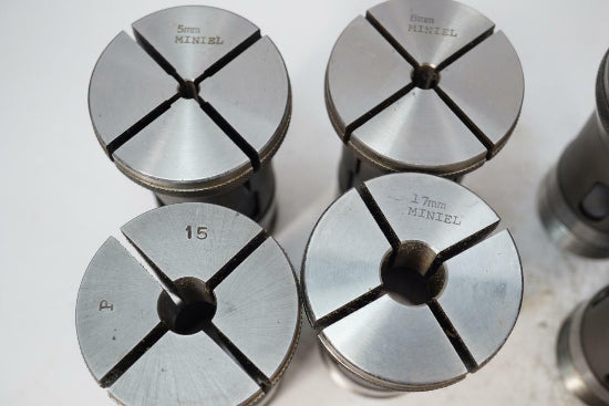 New Old Stock  10pc Metric Collet Set for Meuser Germany  250mm Lathe - Cardon Tools