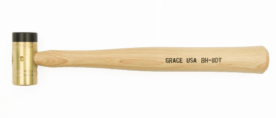 GRACE USA Made 8 Ounce Brass Hammer with Delrin Tip BH-8DT - Cardon Tools