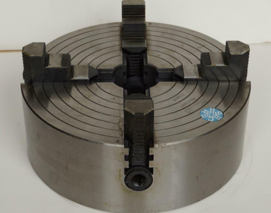 SCA Sweden 10-1/2" 4 Jaw Flat / Plain Back Lathe Chuck with Reversible Jaws - Cardon Tools