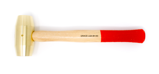 GRACE USA made  80 Ounce 5lb  Brass Hammer BH-80 with Hickory Handle - Cardon Tools