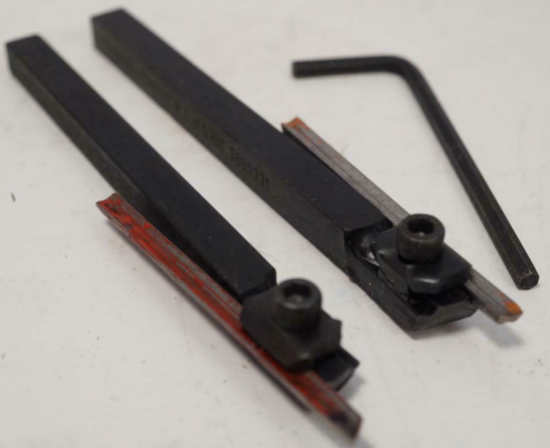 Pair of Emco Unimat Edestaal SL DB Lathe 1/4" Shank HSS Insert Cutter Tools