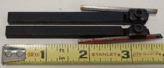 Pair of Emco Unimat Edestaal SL DB Lathe 1/4" Shank HSS Insert Cutter Tools