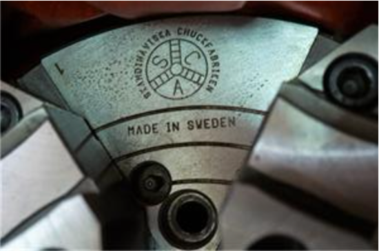 SCA Sweden 12" 6-Jaw Grip-Set Adjust Tru Lathe Scroll Chuck. 2pc Jaws - Cardon Tools