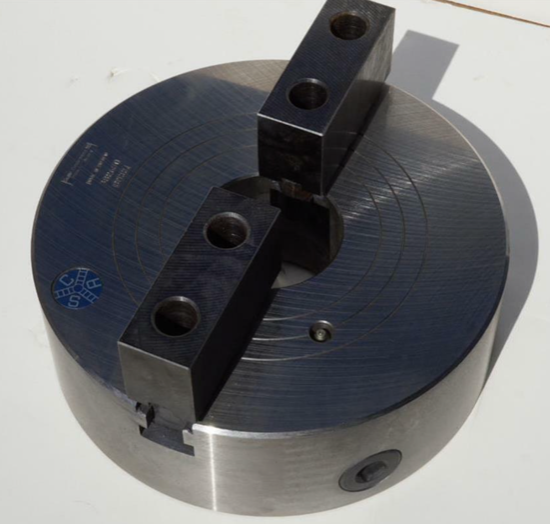 SCA Made in Sweden 10" 2pc 2-Jaw STEEL Lathe Chuck Flat / Plain Back - Cardon Tools