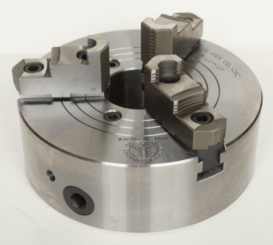 SCA Sweden 10" 2pc Hard Jaw 3 Jaw STEEL Flat / Plain Back Lathe Chuck - Cardon Tools