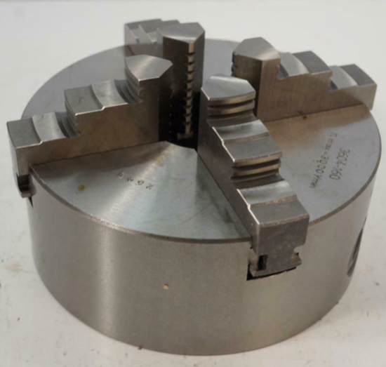 New Old Stock Bison 6" 4-Jaw SELF CENTERING Lathe Scroll Chuck 3604-160 (Flat back) - Cardon Tools