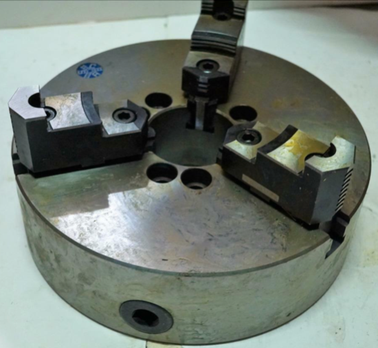 SCA 12" 3-Jaw Lathe Chuck. A1-8 A8 Direct Mount. 2pc Reversible Jaws - Cardon Tools