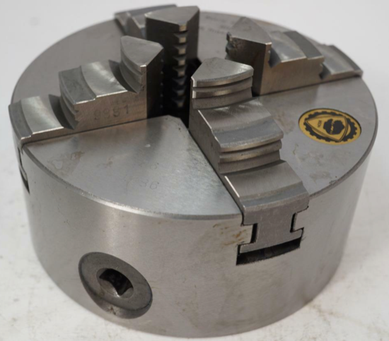 Bison Poland 5"4-Jaw Self Centering Lathe Scroll Chuck Flat Back