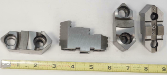 Set of 4 BISON Hard Top Jaws for 4 Jaw 6" / 6-1/4" Lathe Chuck - Cardon Tools