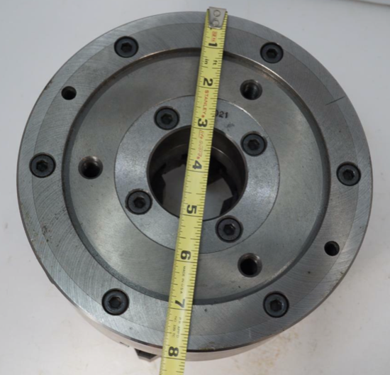 SCA  Sweden 8" STEEL 4-Jaw Precision Self Centering Lathe Chuck Plain Back 2pc Jaws - Cardon Tools
