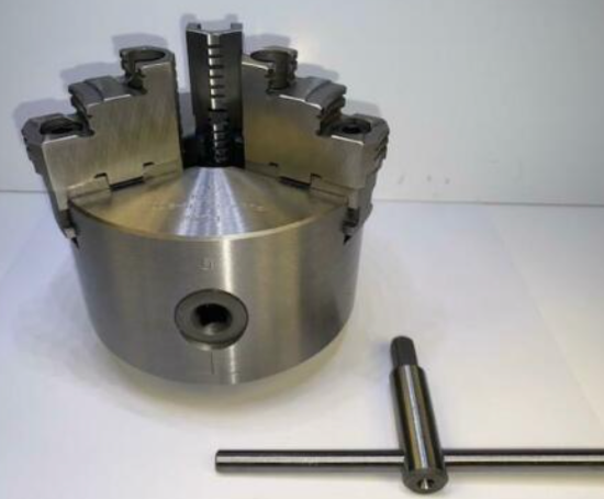 New Old Stock Bison 5" 3 Jaw Scroll Chuck with 2pc Jaws 1-1/2" 8tpi for South Bend Lathe - Cardon Tools