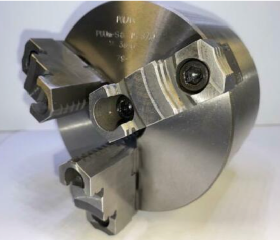 New Old Stock Bison 5" 3 Jaw Scroll Chuck with 2pc Jaws 1-1/2" 8tpi for South Bend Lathe - Cardon Tools