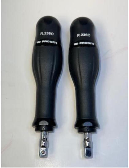 TWO Facom FRANCE R.236C 1/4" Drive Ergonomic Bi-Material Socket Spinners - Cardon Tools