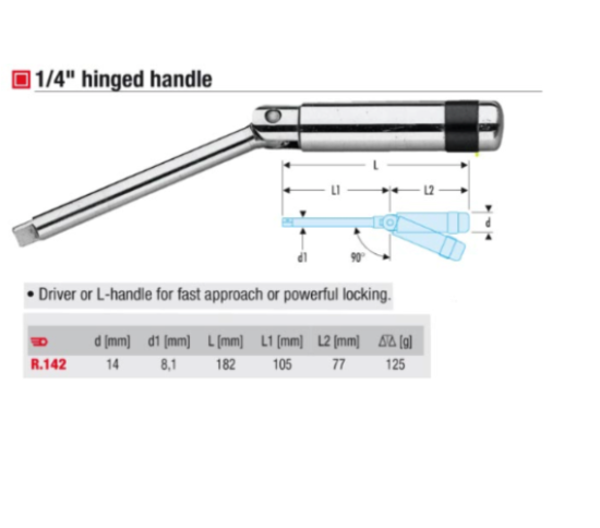 New Old Stock  Facom R.142 1/4" Drive Hinged Handle Multi Function Socket Spinner - Cardon Tools