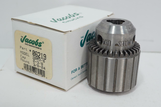 Original USA MADE Jacobs 1/4" Plain Bearing Drill Chuck 1JT Mount 1A - Cardon Tools